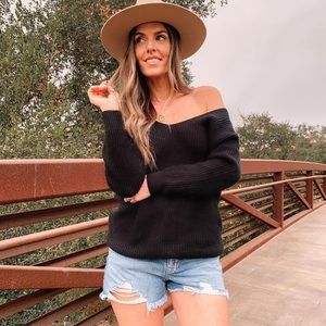 Black Twist Detail Sweater